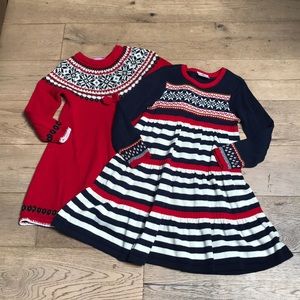 Set of 2 Hanna Andersson knit sweater dresses